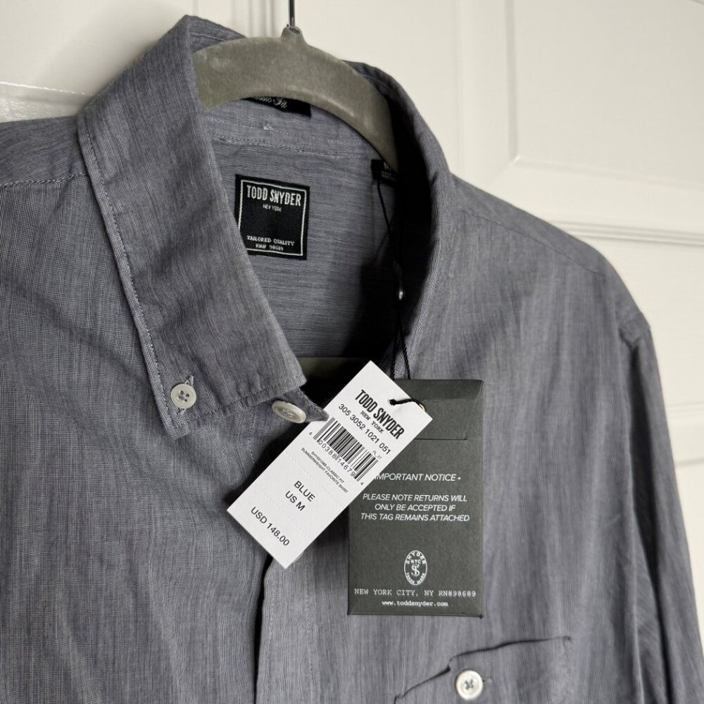 Todd Snyder Summerweight Favorite Shirt in Chambray Blue NWT - Picture 3 of 9